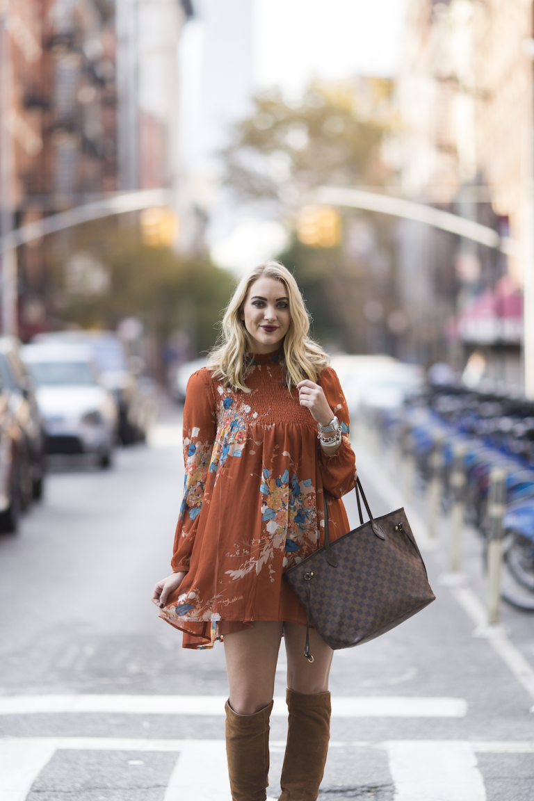 Burnt Orange Baby Doll Dress - Kayleigh's Kloset