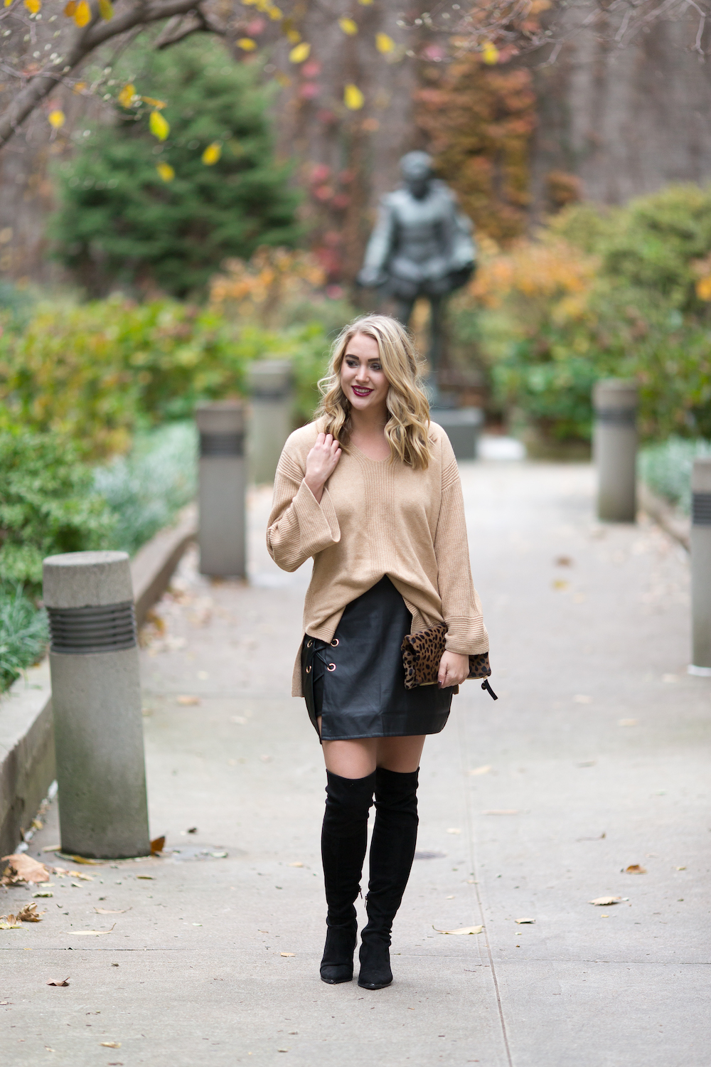 Bell Sleeved Sweater + Lace Up Leather - Kayleigh's Kloset